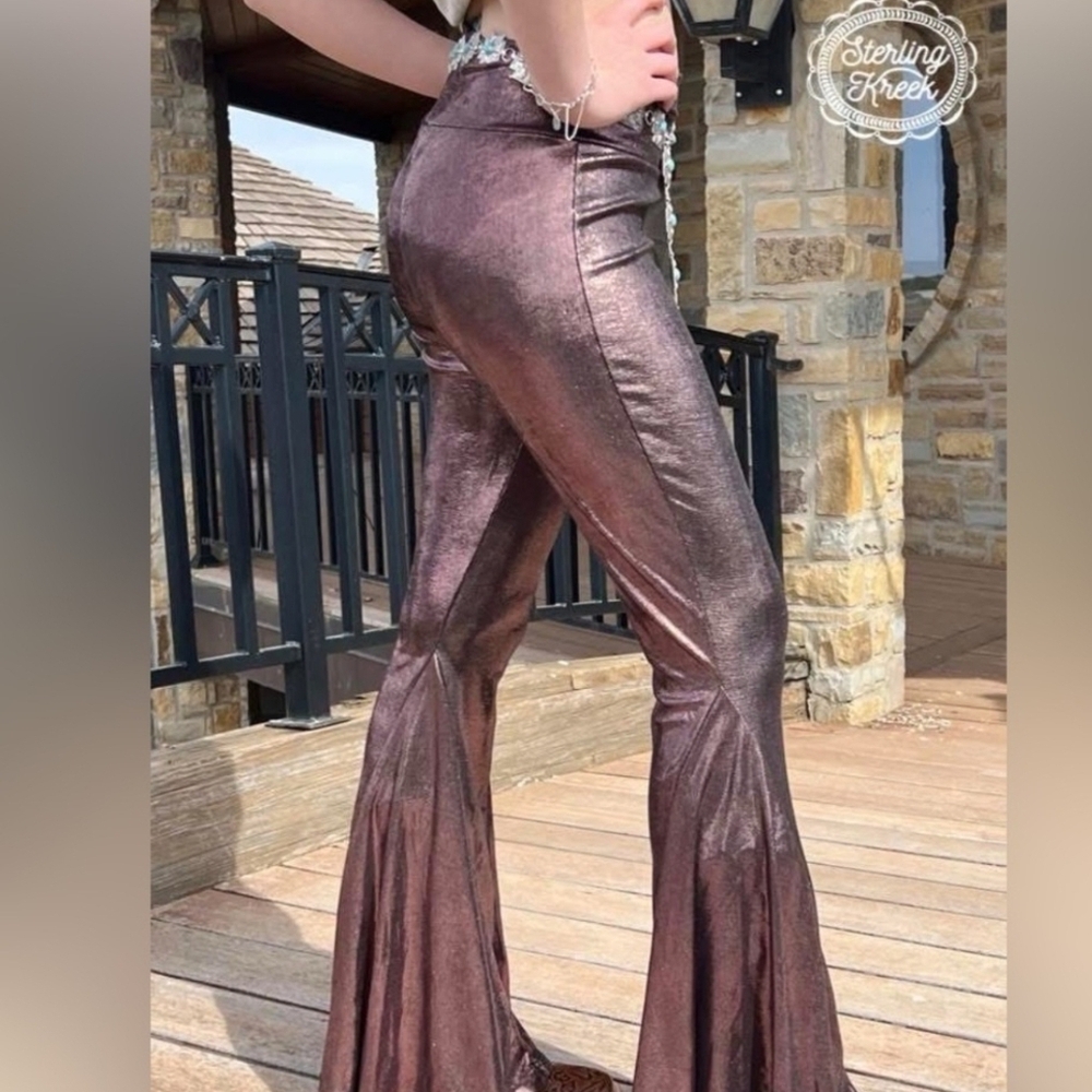 Glamorous Metallic Flare Pants
